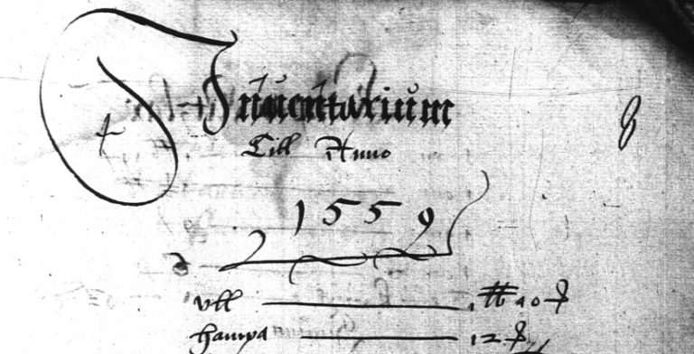 tilikirjaa 1500-luvulta