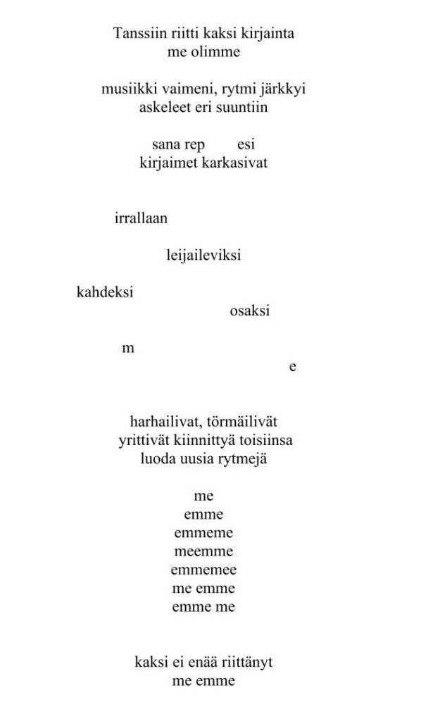 Kaksikirjaiminen - runo